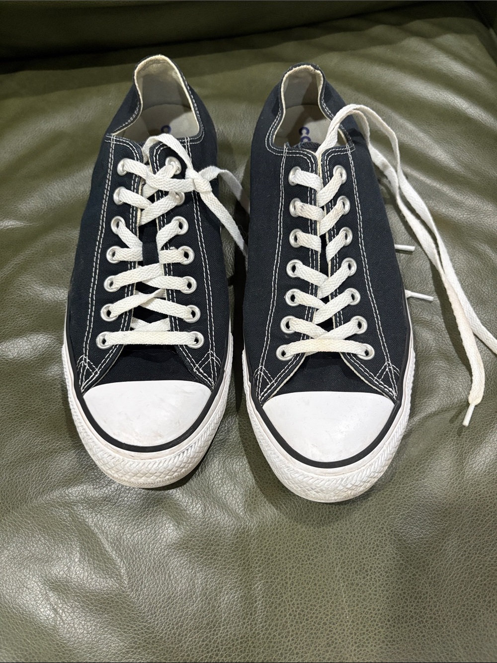 Converse Black Canvas Low-Top Sneakers with White Accents